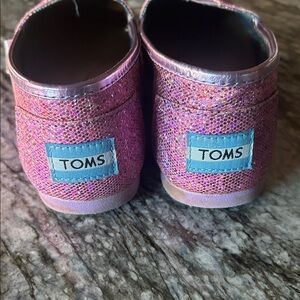 TOMS Kids Sparkly Pink Slippers